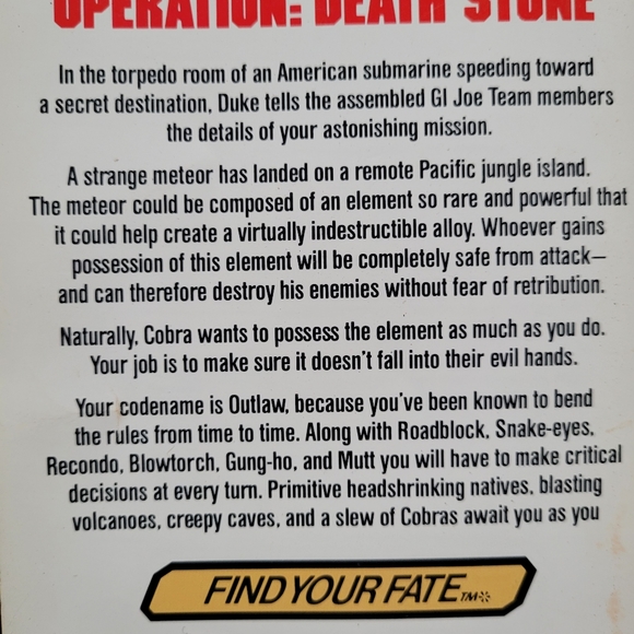 GI Joe - Operation: Death Stone - Choose Your Own Adventure Book Great Condition - Picture 5 of 8